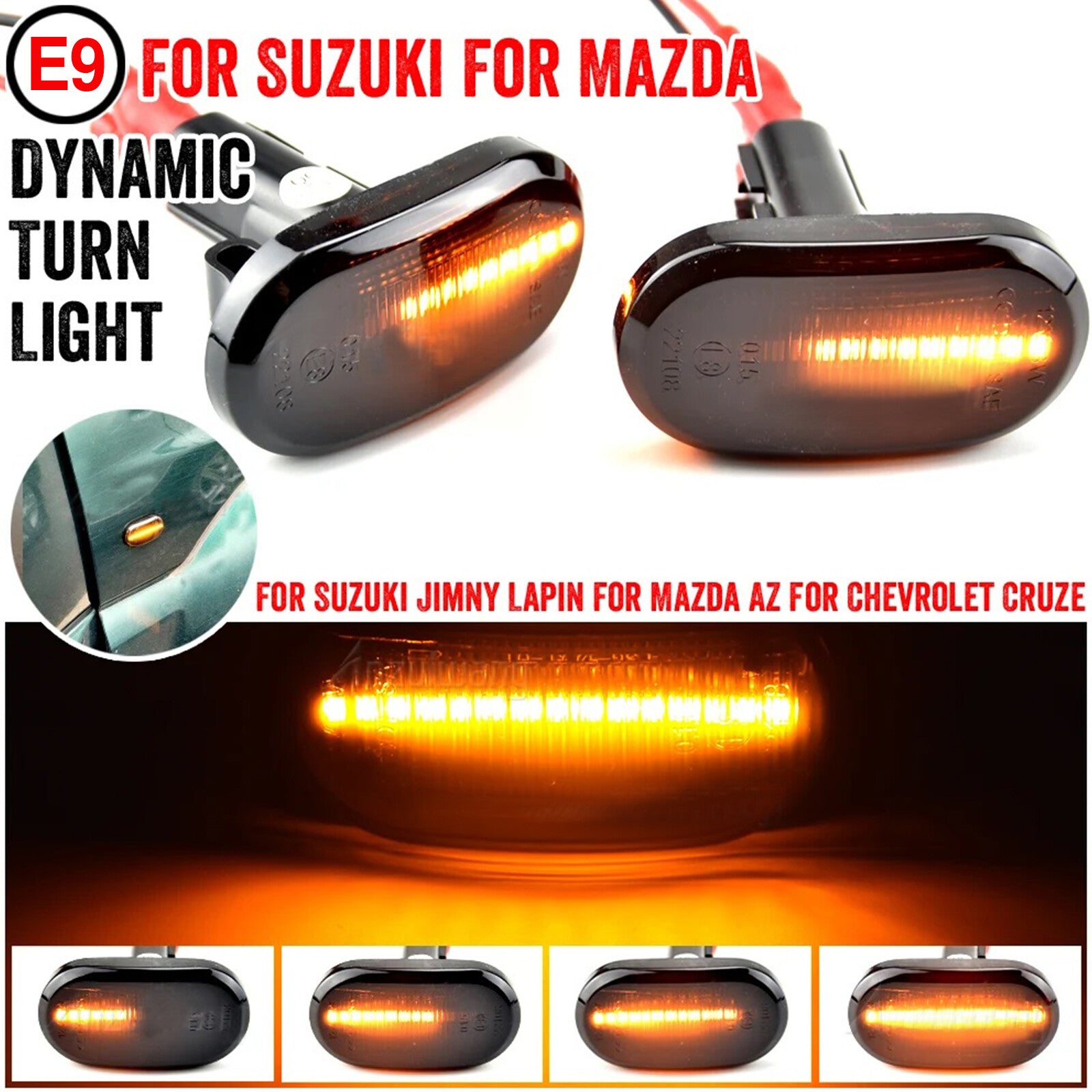Sequential Turn Signal Side Marker Turn Signal Light LED for Jimny JB64W / JB74W / JB23W