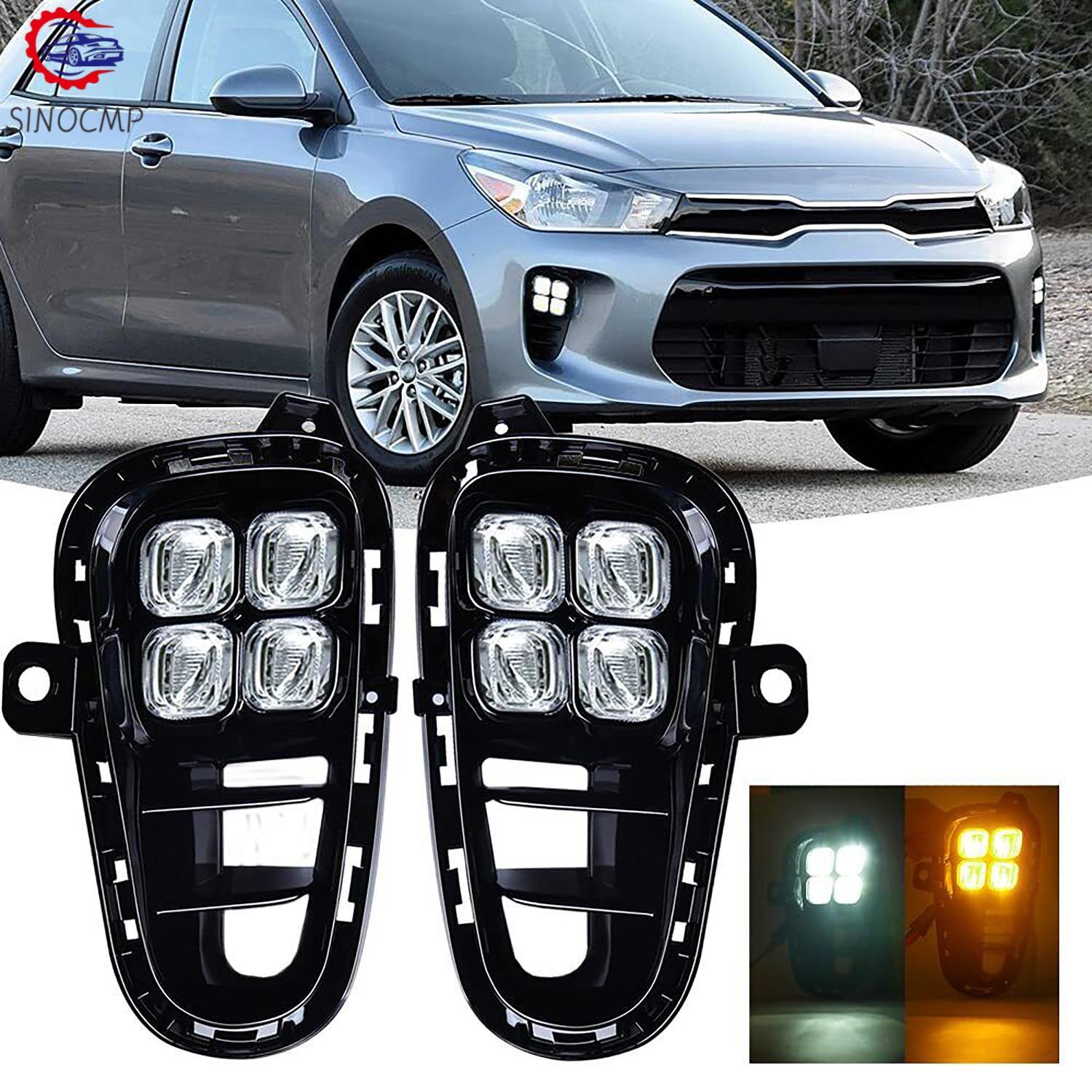 2Pcs LED Daytime Running Fog light DRL With Wire For 2018~2020 for KIA Rio EX/LX/S
