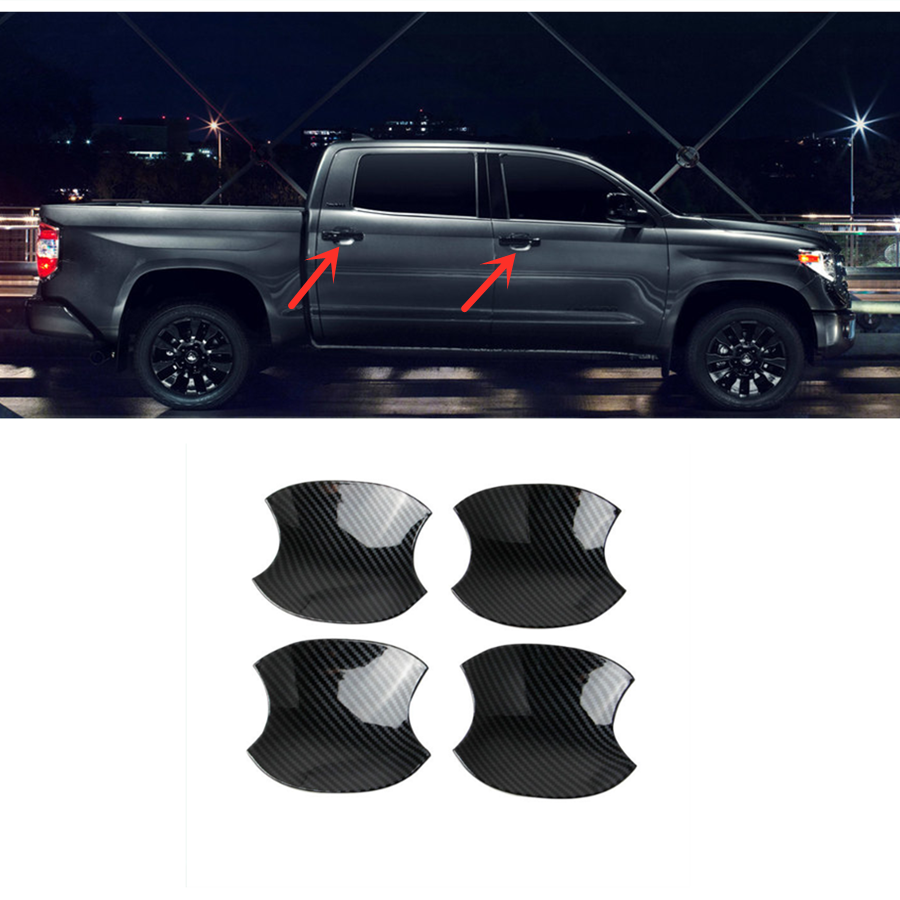 for Toyota Tundra 2022 2023 Carbon Fiber Car Side Door Handle Bowl Cover Trim