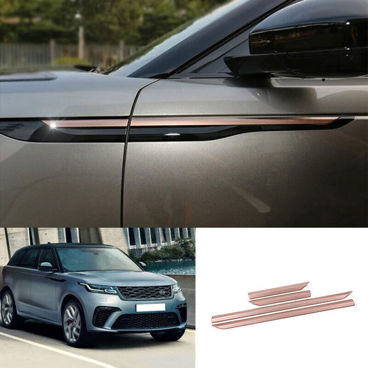 for Range Rover Velar 18-23 Rose Gold Side Fender Air Wing Molding Cover Trim 4P