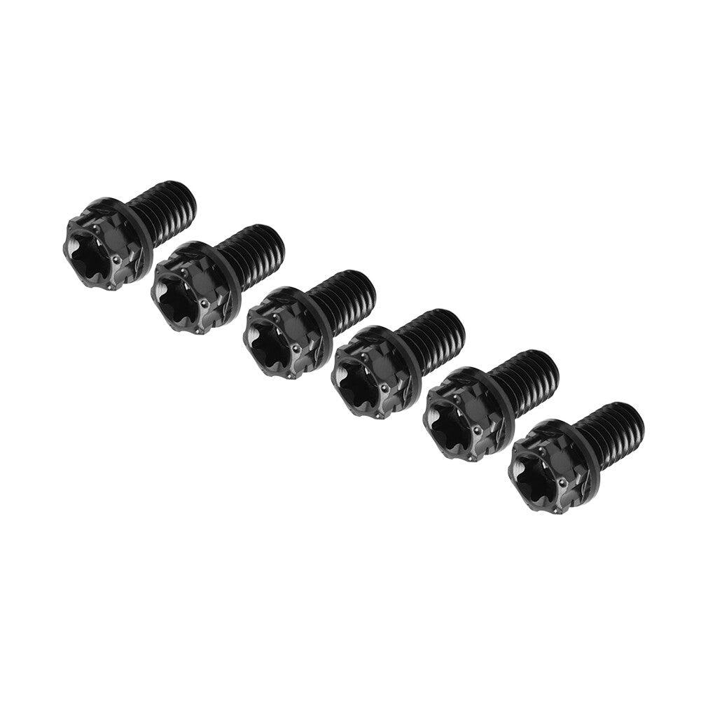 6pcs Bolts Torx Head Flange Screws M6x10mm For Motorcycle Bicycle Black