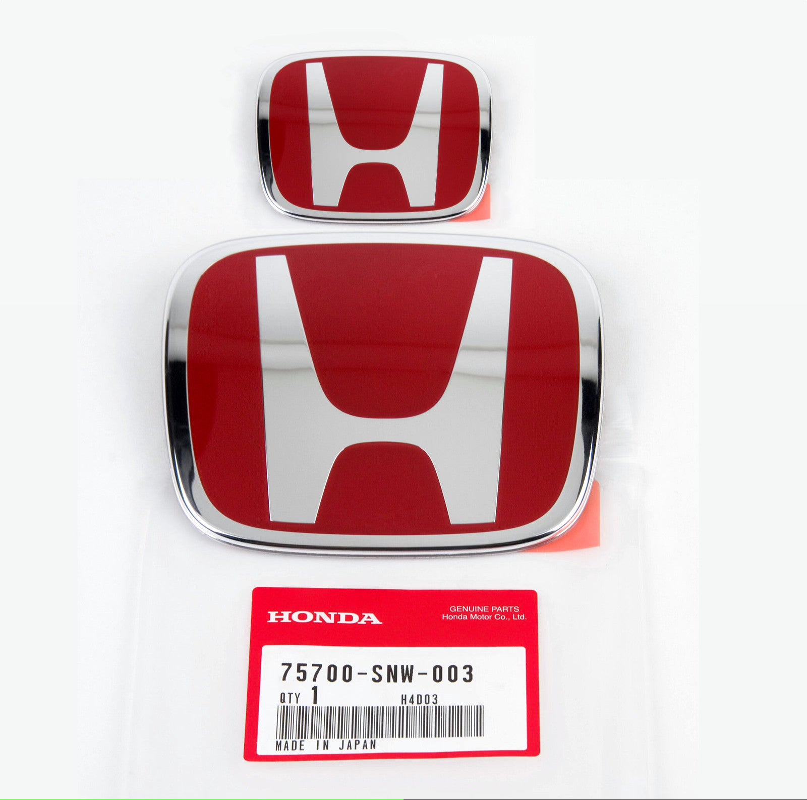 2PCS RACING Red H Emblem Front  Rear For 06-15 for HONDA for CIVIC SEDAN EX LX SI