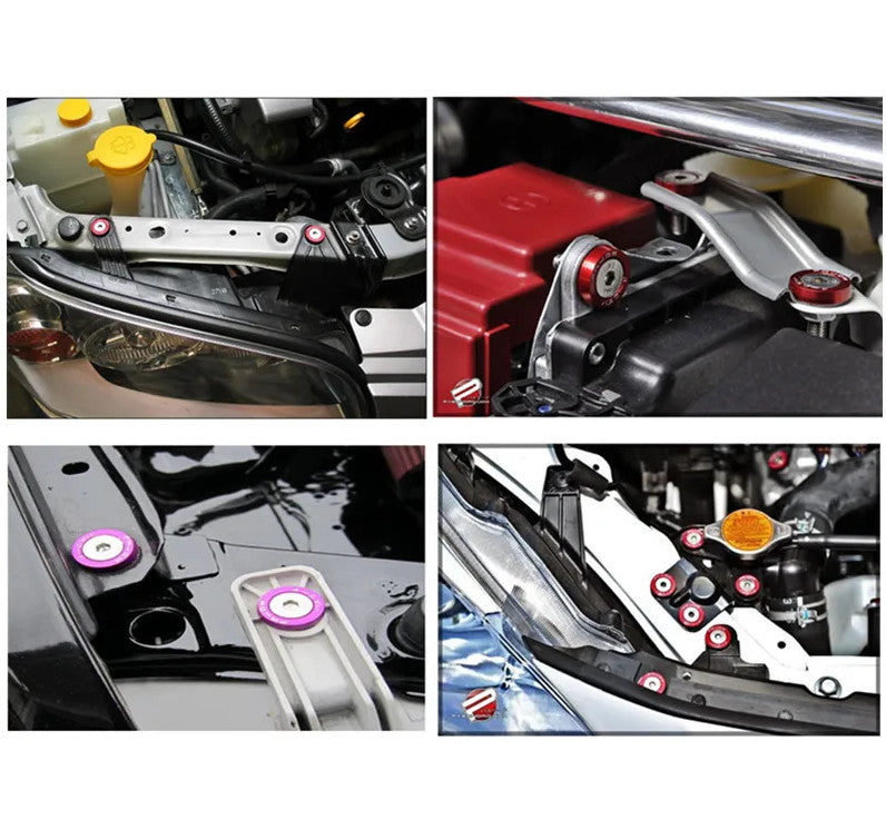 10. Automotive hexagonal fasteners, bumper engine concave screws, mudguard washers, black, suitable for Honda .