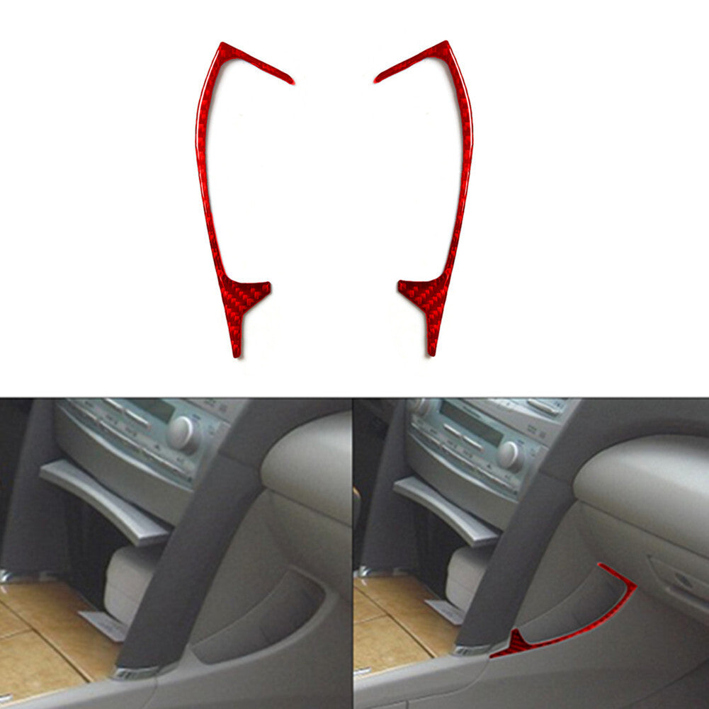 Red Carbon Fiber Floor Console Accent Control Cover for Toyota for Camry 2007-2011