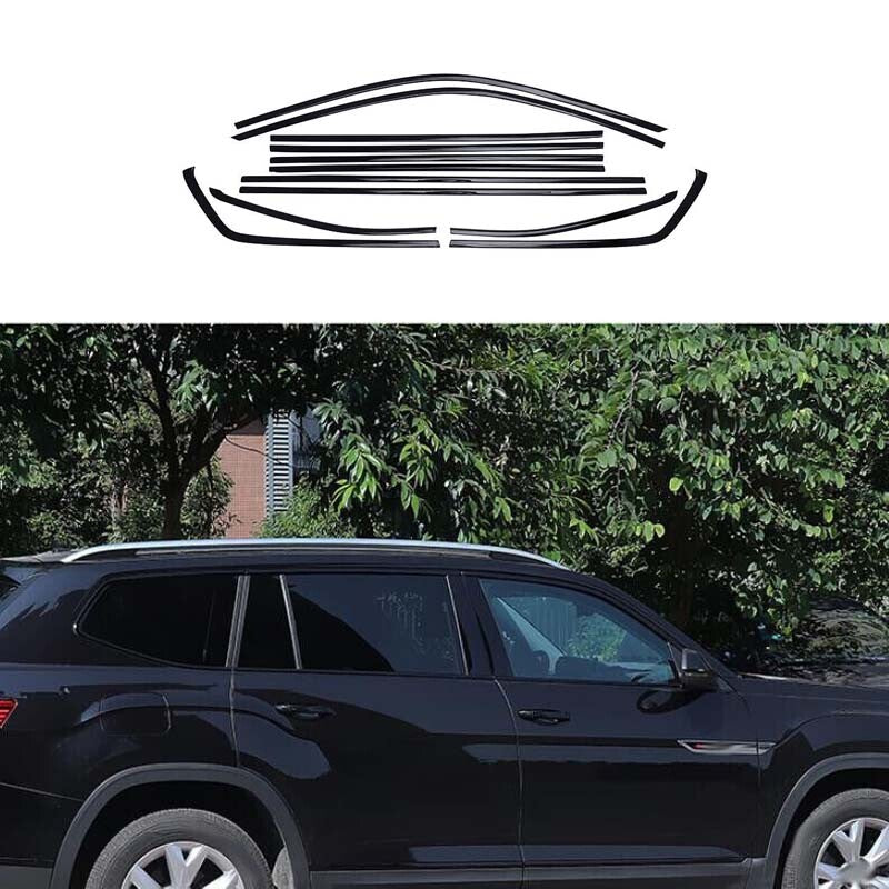 Black Steel Window Molding for Volkswagen Atlas 2018-2021 Trim Decoration Strips