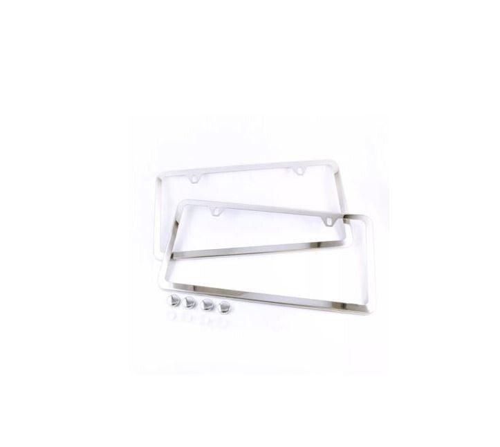 2-piece car license plate frame cover cap, rear trunk ultra-thin chrome plating, suitable for Volvo