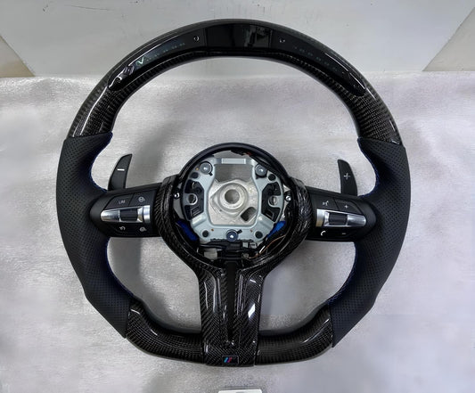Carbon Fiber Steering Wheel for BMW F30 F32 Series MSport With Paddle Shifts LED