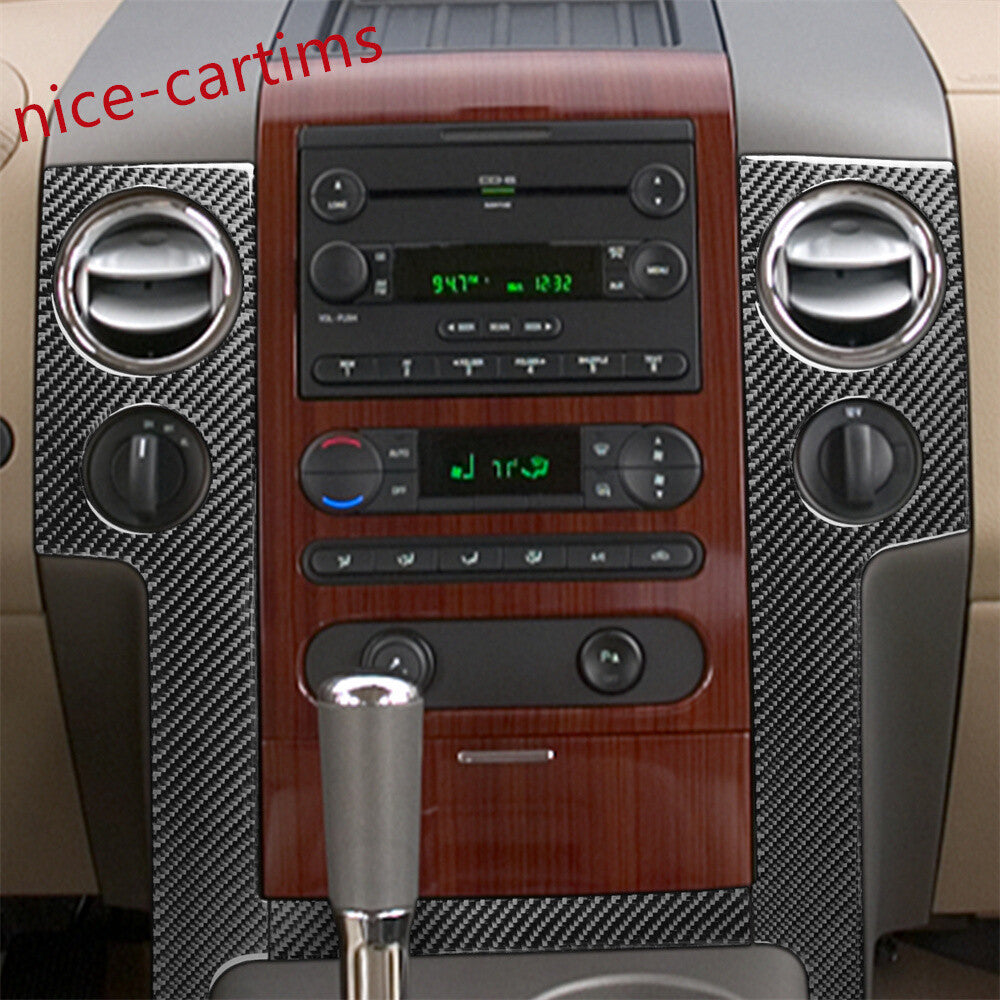 Carbon Fiber Central Control Side Air Vent Panel Trim for Ford F-150 FX4 2004-08