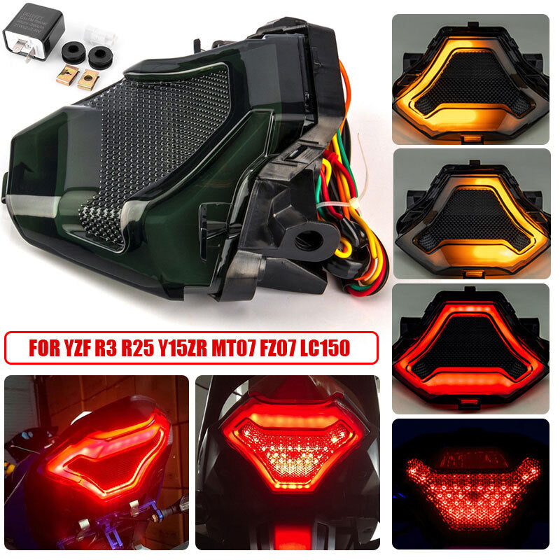 LED Tail Brake Light Turn Signal for Yamaha YZF R3 R25 Y15ZR MT07 FZ07 LC150 US