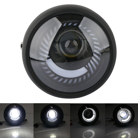 Motorcycle 6.5-inch front light and turn signals + Mounting suitable for Cafe Racer Bobber