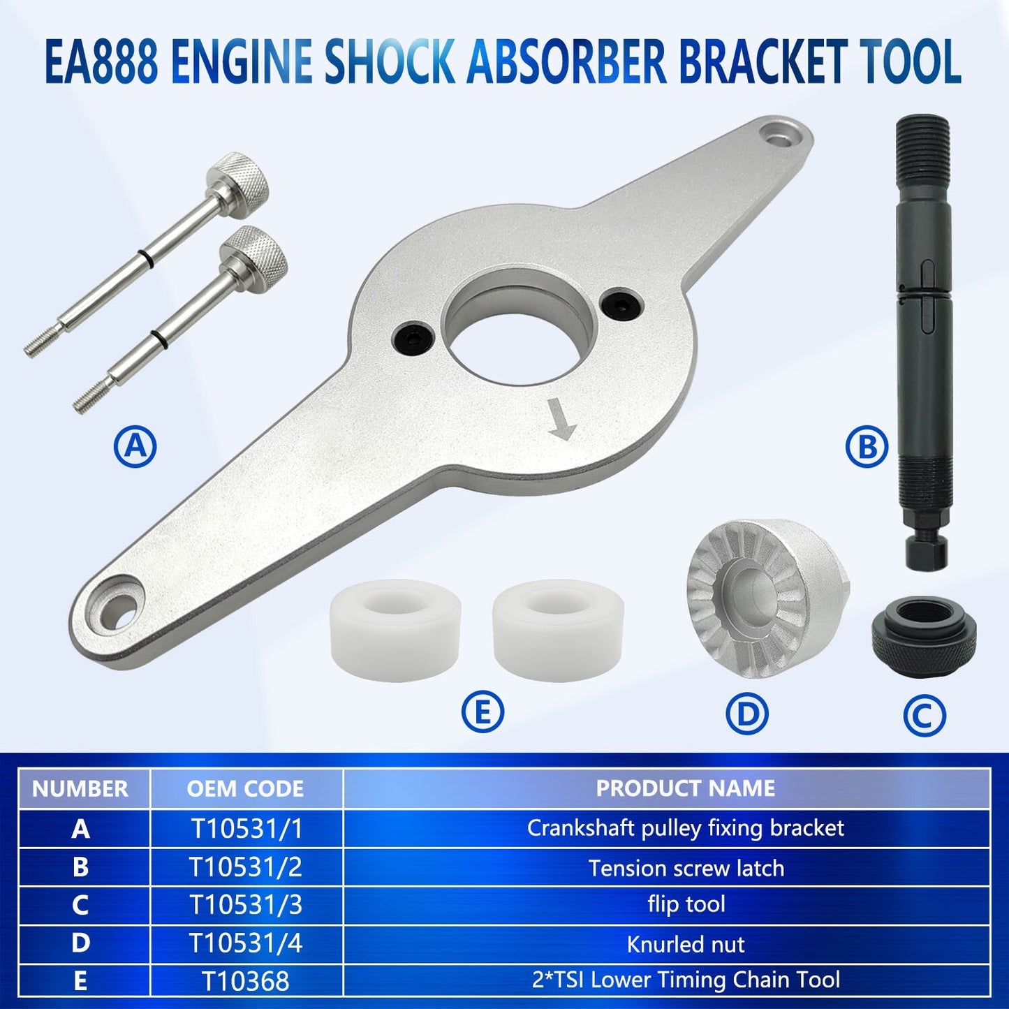 Engine Vibration Damper Holding Tool for VW for Audi for Seat for Skoda 1.8 2.0 EA888 T10531