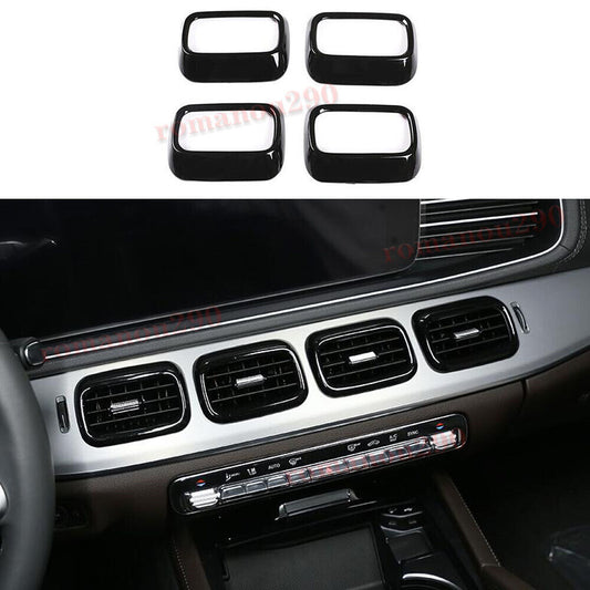 for Benz GLE-Class 2020-2022 Glossy Black Dash Console Air Outlet Cover Trims