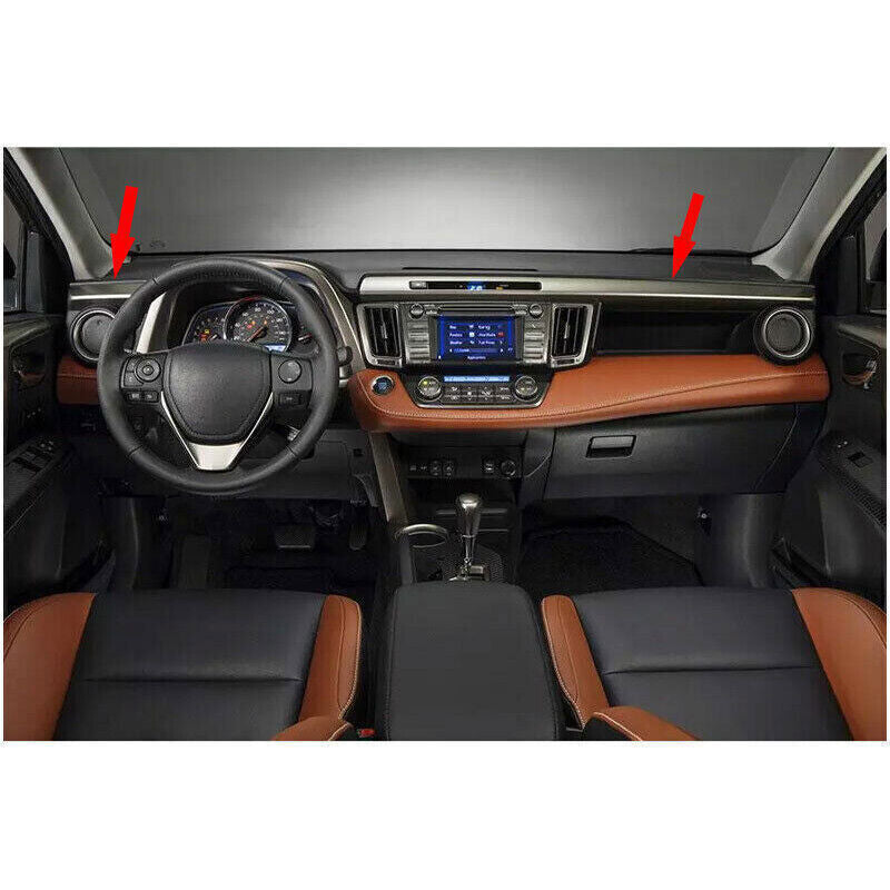 for Toyota RAV4 2013-2018 Red ABS Center Console Dashboard Stripe Cover Trim 2Pc