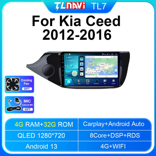 Auto Car Radio CarPlay for Kia Ceed 2012-2016 Multimedia Video Player GPS Screen