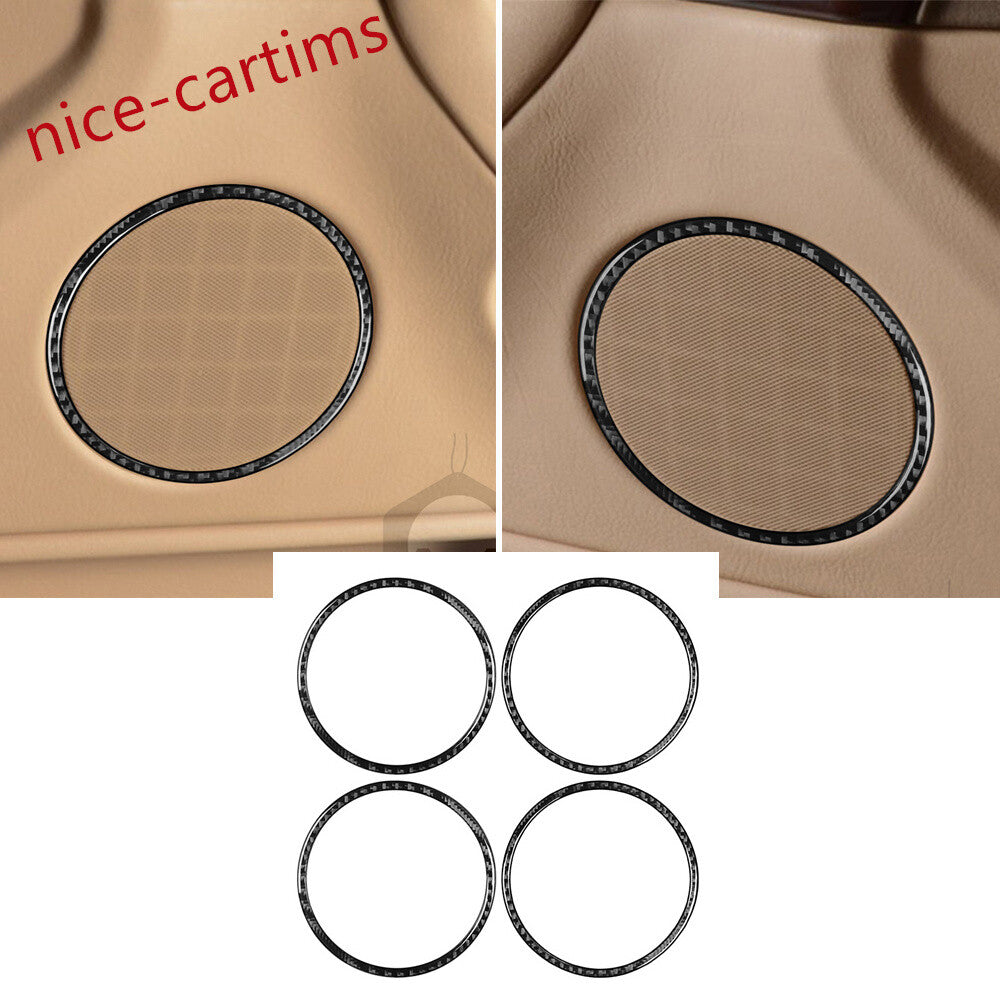 Carbon Fiber Interior Door Speaker Ring Cover Fit for BMW 7 Series E38 1994-2001