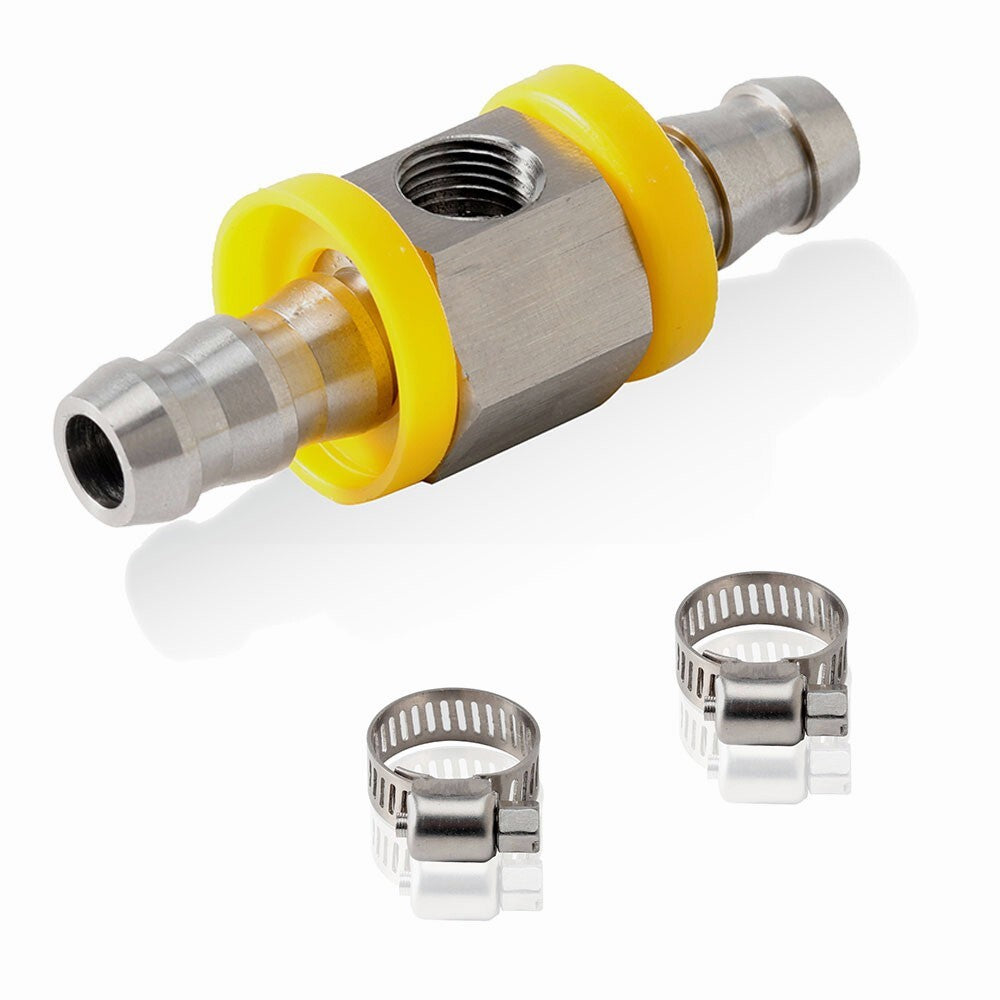 3/8 Gauge Sensor T-Fitting Adapter + 1/8 NPT Fuel Pressure Gauge 0-140 PSI