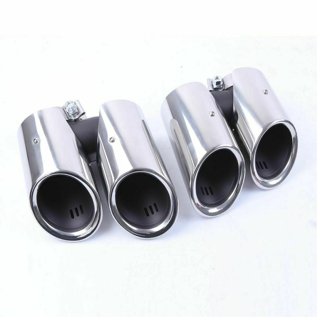2pcs Silver Steel Exhaust Muffler Pipe For 2019-2023 for Porsche Macan Gts 2.0t Mo