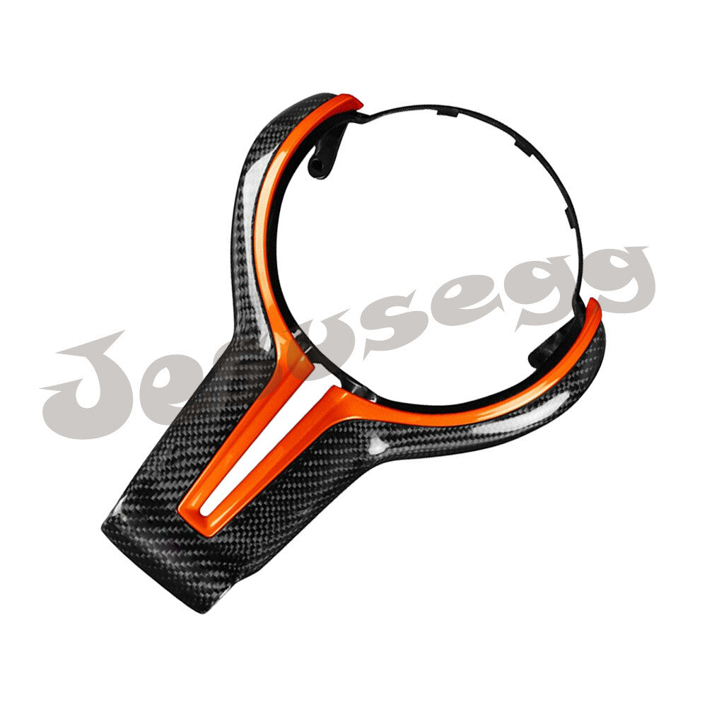 Carbon Fiber Steering Wheel Cover Trim Orange fits for BMW M Series M2 F87 M3 M4 F82