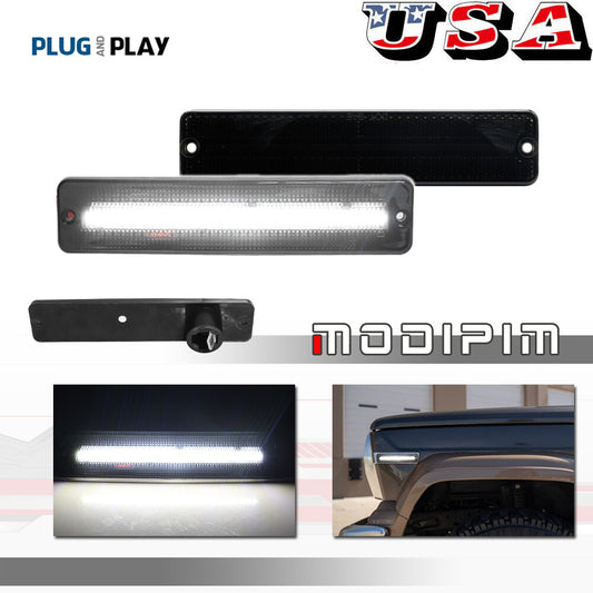 White LED F/R side marker lights for Jeep CJ5, CJ6, CJ7, CJ8, SJ Wagoneer, J10, J20