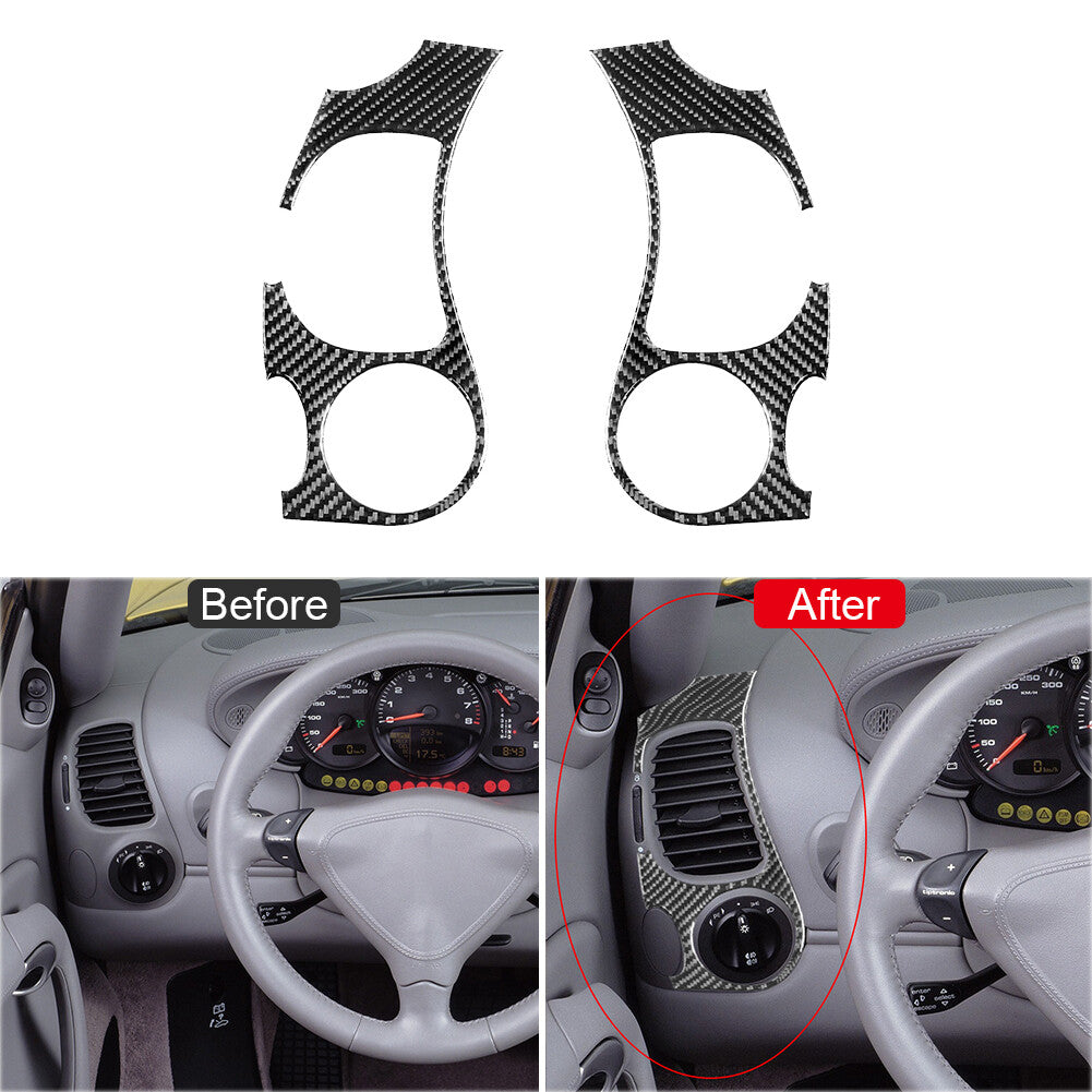 13Pcs Carbon Fiber Interior Decorative Cover Trim for Porsche Boxster/996 98-04