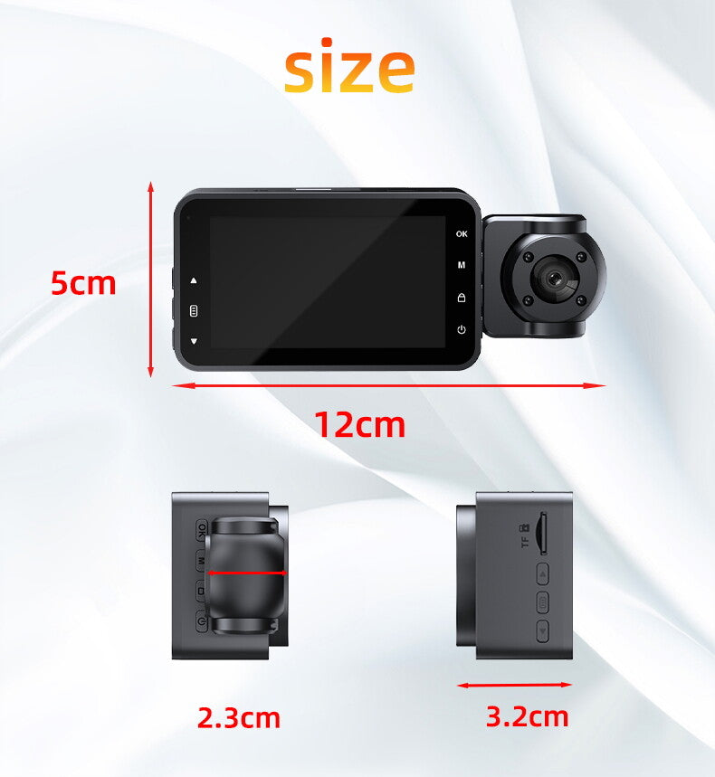 Wifi Car DVR 3 Lens Dash Cam Video Recorder G-Sensor Front Inside Rear Camera
