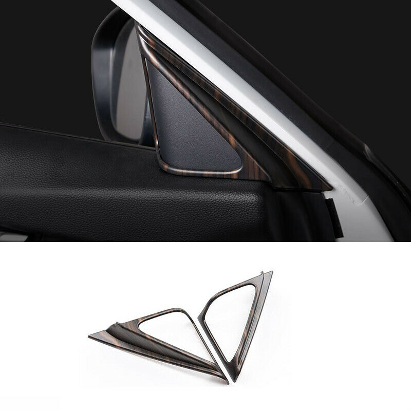 2for Honda Accord 2018-2022 Wood Grain Style A Pillar Speaker Cover Frame Trim