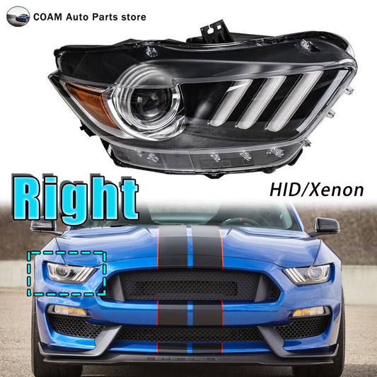 One-piece right-side LED tube HID/xenon projector for 2015-2017 for Ford Mustangs.