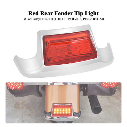 Rear Fender w/ Red Lens Tip LED Light Fit for Harley Electra Road Glide Softail