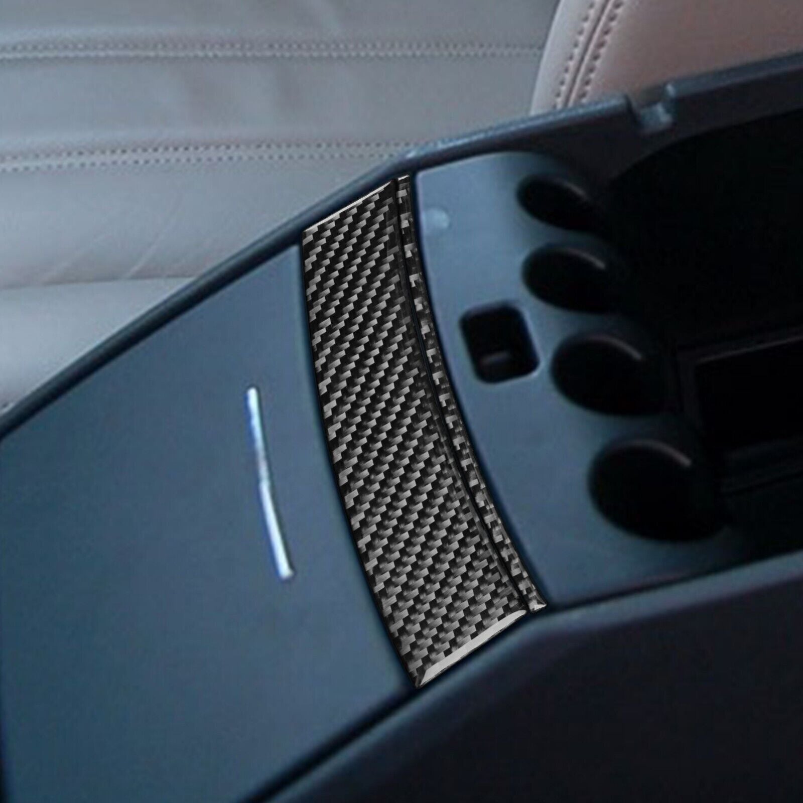 2pcs for Chrysler 300 300C Carbon Fiber Indoor Below Center Armrest Cover Trim