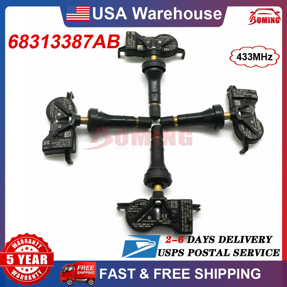 4x TPMS Tire Pressure Monitor Sensor 68313387AB for Jeep Renegade for Dodge Durango