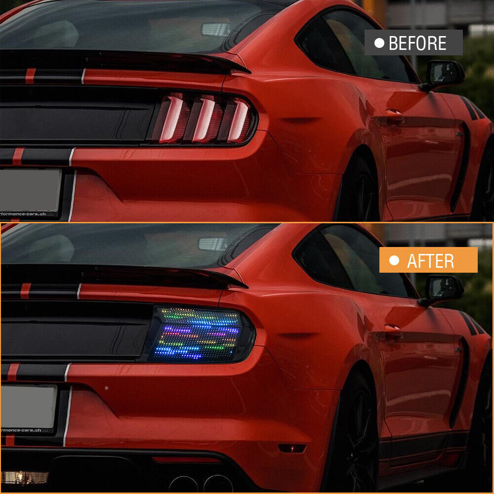 A pair of RGB LED taillights for the for Ford for Mustang 2015-2023 rearlight assembly smoke gift