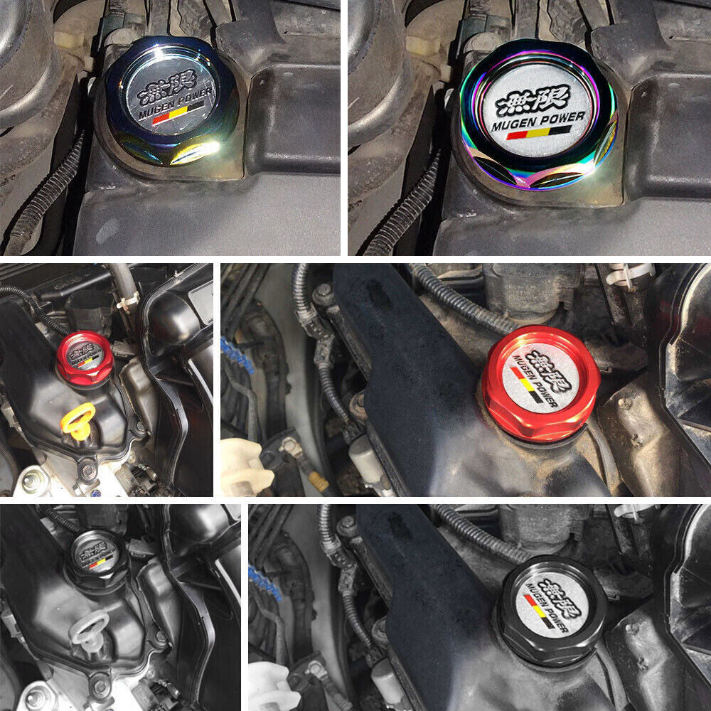 JDM Red Oil Filler Cap Radiator Cap Battery Tie Down for Honda for Civic for Acura
