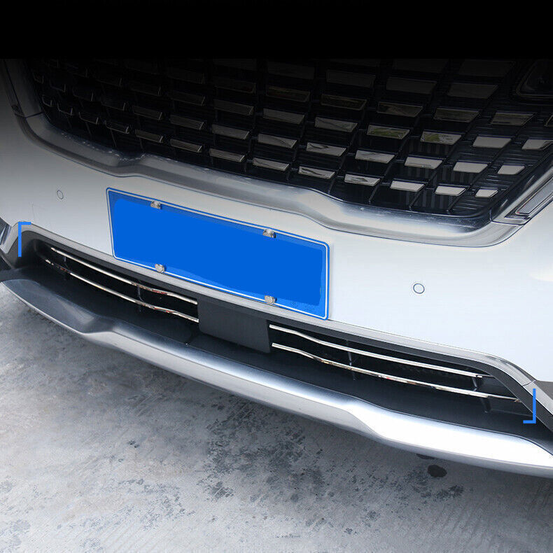 for Kia Carnival 22-24 Chrome Steel Front Bumper Lower Mesh Grille Trim Strip 4P