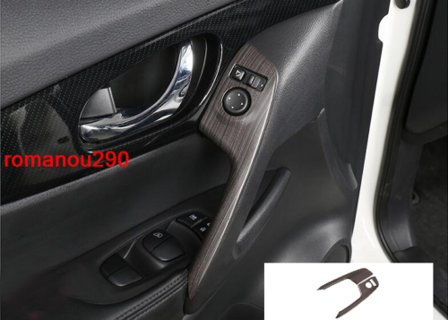 for Nissan Rogue 2017-2020 ABS Wood Grain Front Door Armrest Cover Trim Strip