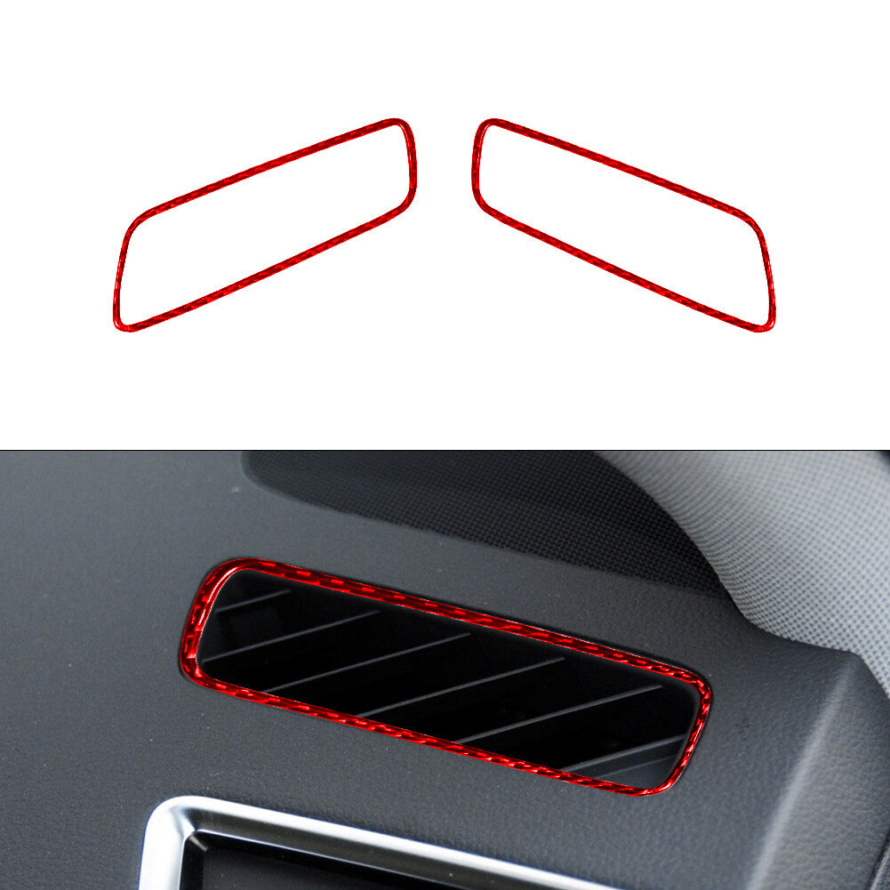 2X Red Carbon Fiber Defroster Vent Trim Panel for Audi Q5 2009-2017