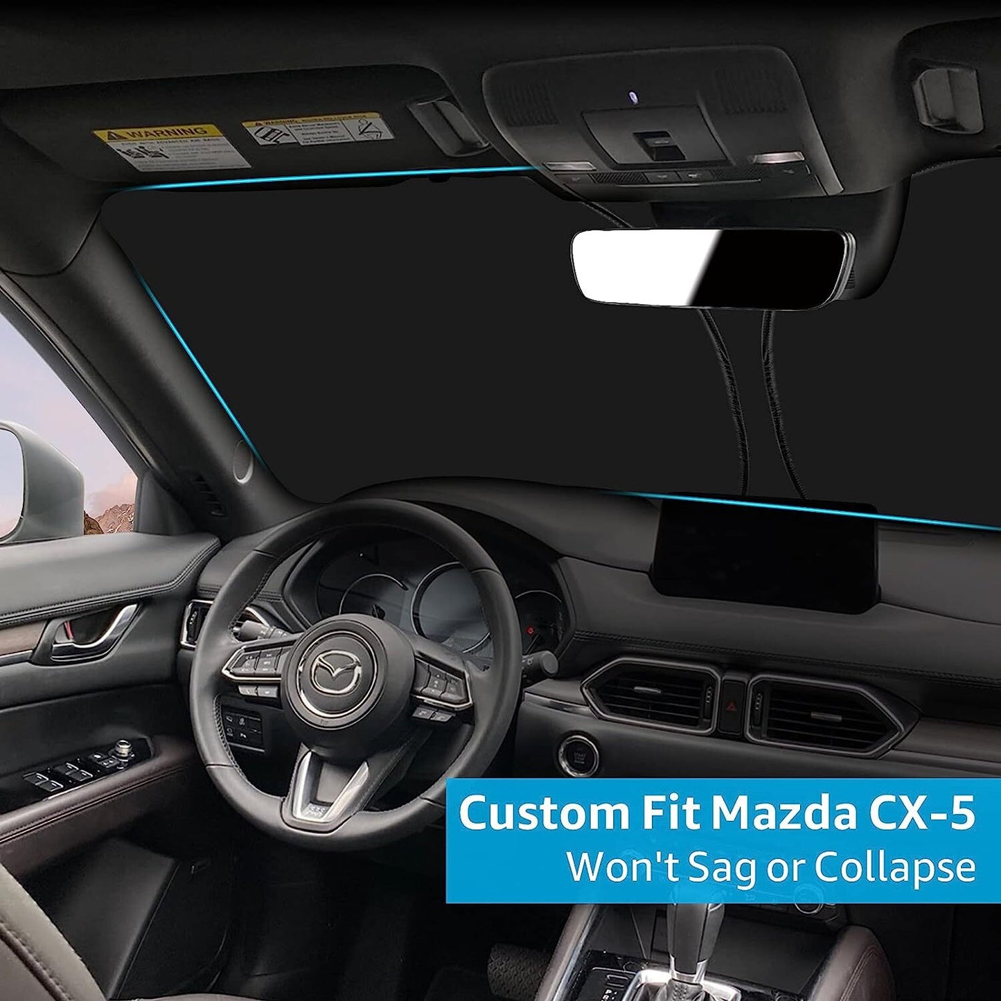 For 2017-2024 for Mazda CX5 Windshield Sun Shade Foldable UV Heat Block Shield Cover