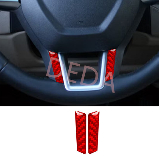 Red Carbon Steering Wheel Chin Side Cover for Land Rover Discovery Sport 2015-19