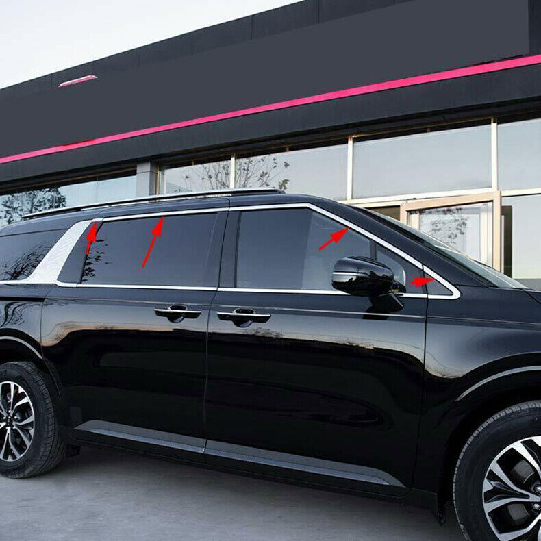 for Kia Carnival 22-23 Silver Steel Window Upper Frame Sill Trim Molding Cover8