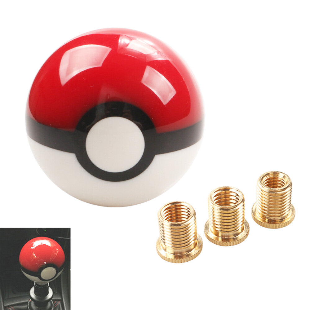Pokemon PokeBall Gear Shift Knob Pokeball Shift Head Diameter 54mm W/ 3 Adapters