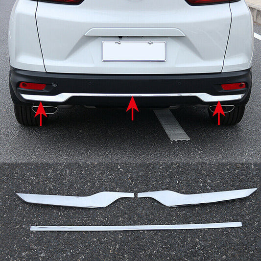 for Honda CR-V CRV 2020-2022 Steel Chrome Rear Bumper Protector Strip Guard 3Pcs