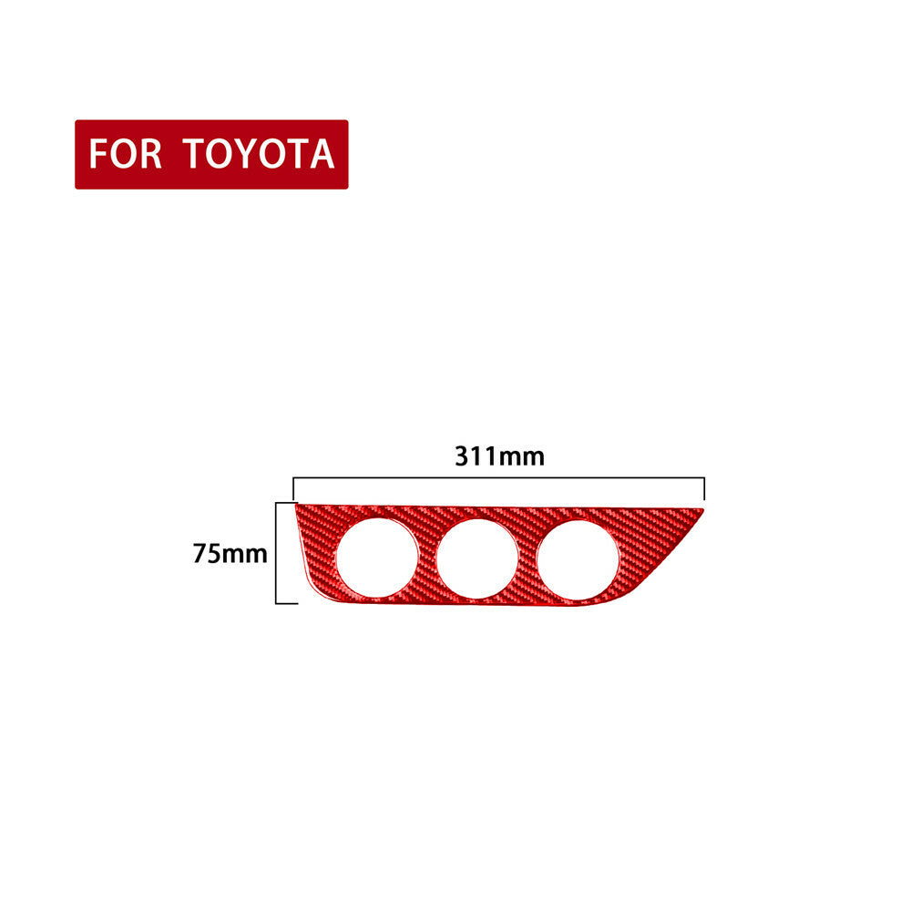 For T@yota for Corolla 2014-18Red Carbon Fiber AC Air Conditioning Switch Panel Trim