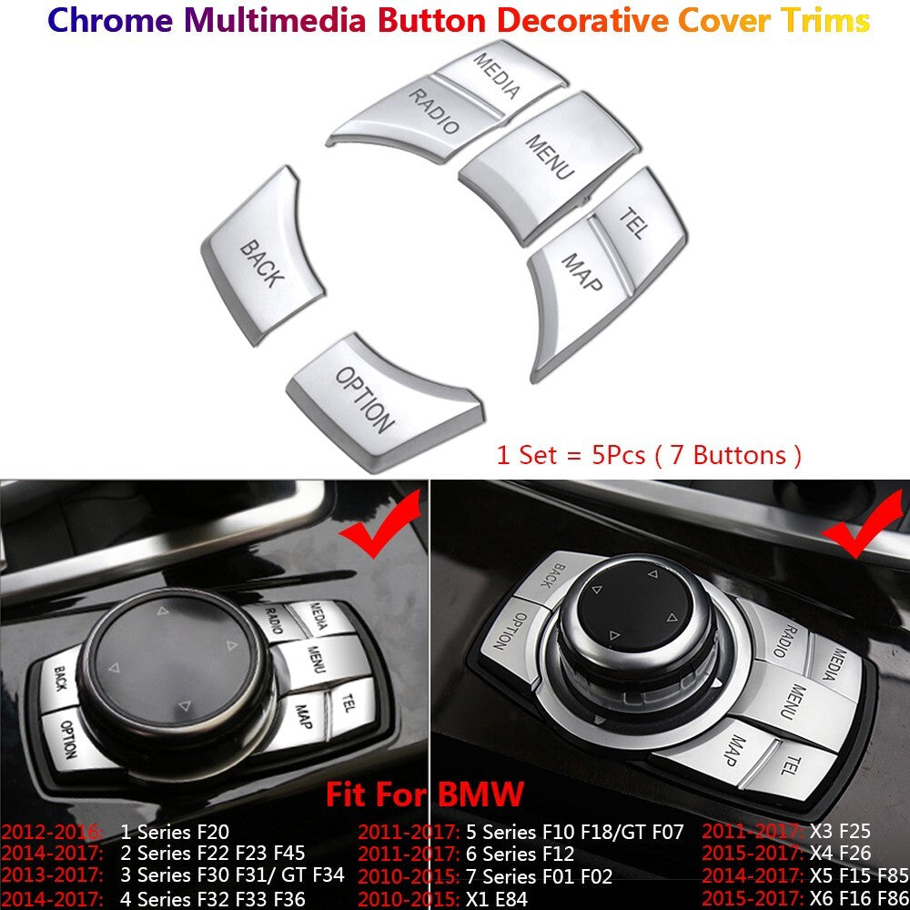 for BMW 1 2 3 4 5 7 X1 X3 X4 X5 X6 F10 F30 F15 F16 Multimedia Buttons Cover Trim
