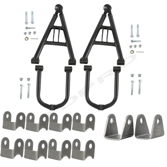 Front suspension upper and lower shock absorber control arm kit suitable for off-road vehicles, ATVs, go-karts, four wheels, 4 Wh
