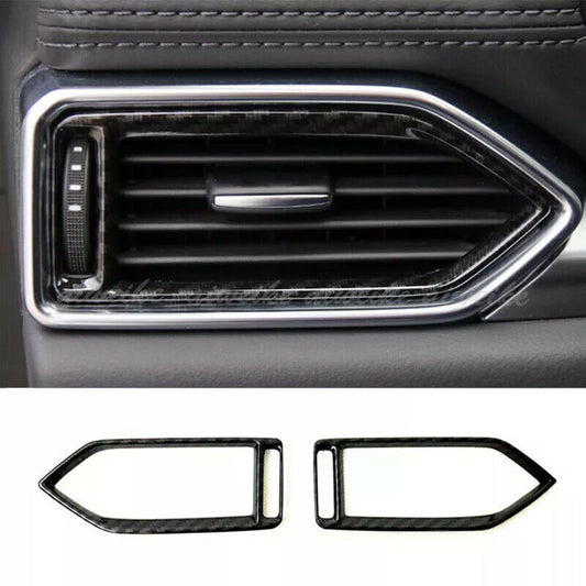 for Mazda CX-5 2017-2024 Carbon Fiber ABS Side Air Vent Outlet Cover Trim Frames