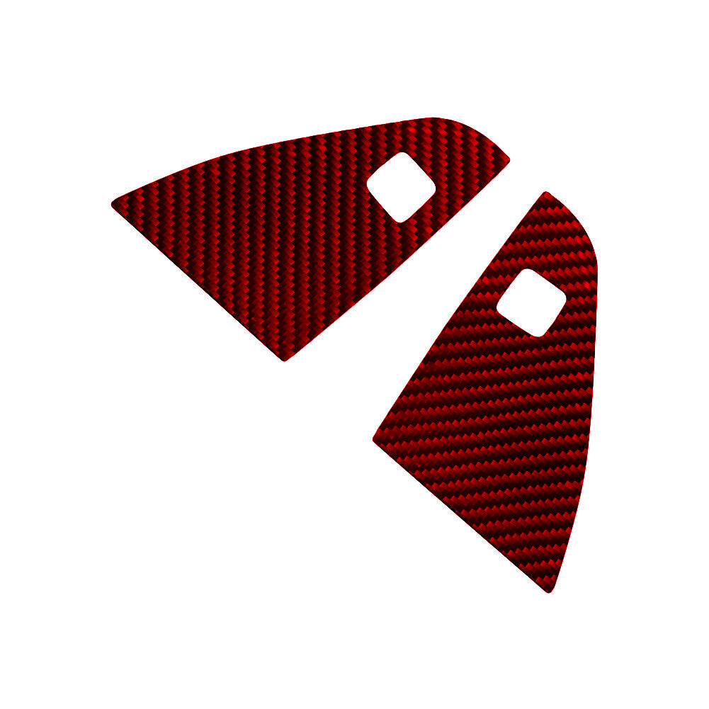 2X Red Carbon Fiber Front Door A-Pillar Below Trim for Honda Ridgeline 2017-2020