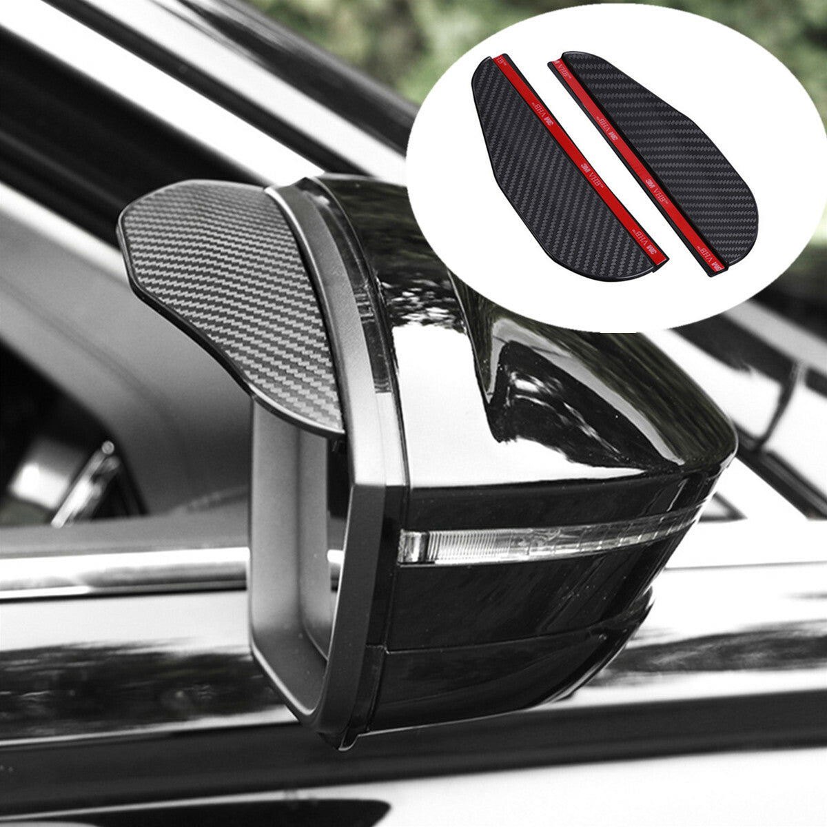 2x Car Rear View Side Mirror Rain Board Eyebrow Guard Sun Visor Accessories