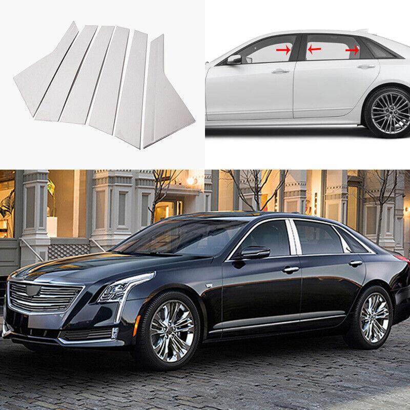 Suitable for Cadillac CT6 2016-2020 chrome steel door and window BC pillar rear panel cover