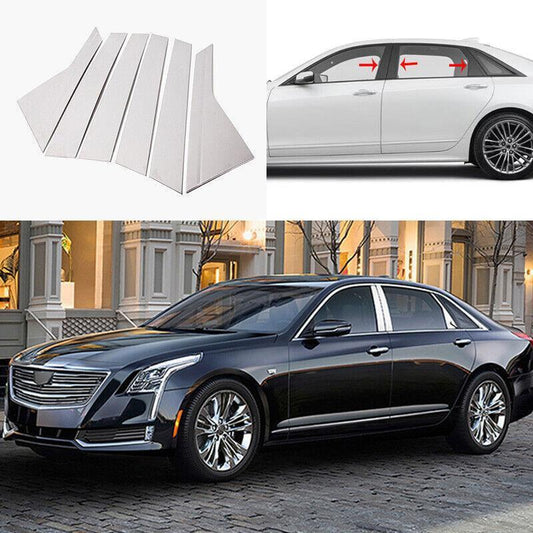 Suitable for Cadillac CT6 2016-2020 chrome steel door and window BC pillar rear panel cover