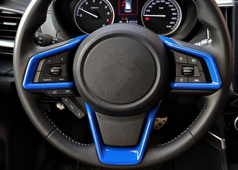 Fit for Subaru Crosstrek 2019-2023 Bright Blue Steering Wheel Switch Cover Trim
