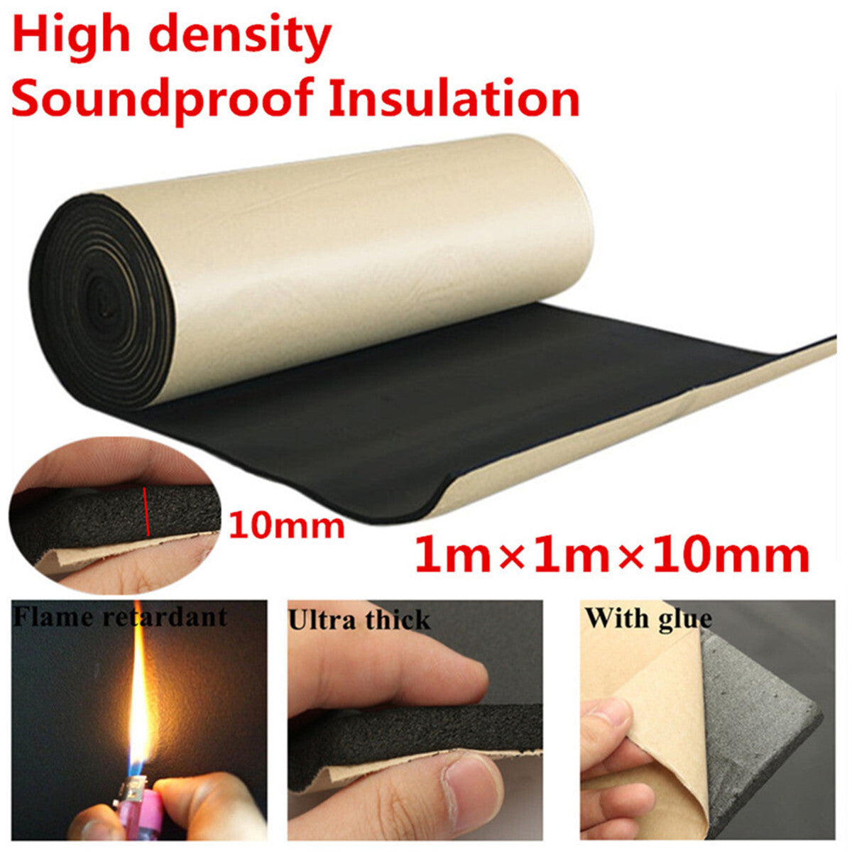 Acoustic Foam Black Panel Sound Proof Noise Insulation Pad For Car Hood Engine